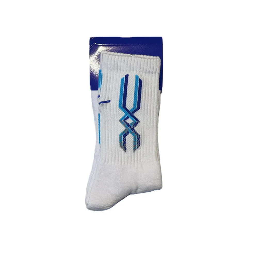 Mizuno | 運動襪 [白/淺藍深藍底紋] (S (22-25cm))