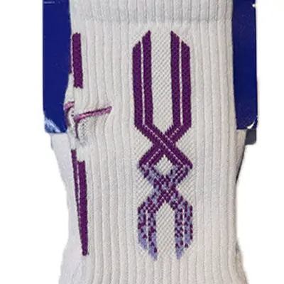 Mizuno | 運動襪 [白/紫底紋] (S (22-25cm))