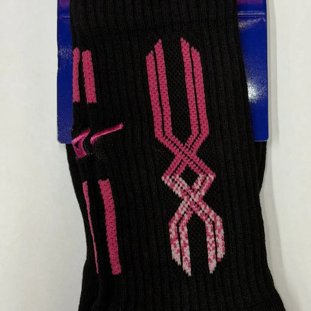 Mizuno | 運動襪 [黑/桃紅底紋] (S (22-25cm))